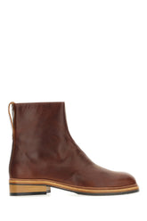 Cognac leather ankle boots -  | Wise