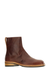 Cognac leather ankle boots -  | Wise