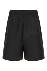 Black cupro blend bermuda shorts -  | Wise
