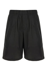 Black cupro blend bermuda shorts -  | Wise