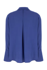 Blusa in seta stretch blu -  | Wise