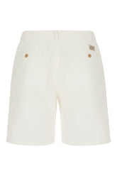 White linen blend bermuda shorts -  | Wise