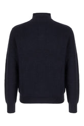 Maglione in piquet blu notte -  | Wise