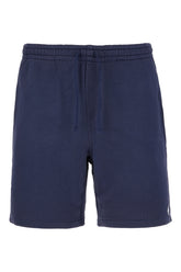 Navy blue cotton blend bermuda shorts -  | Wise