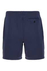 Navy blue cotton blend bermuda shorts -  | Wise