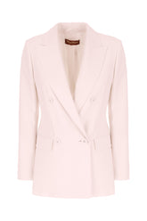 Pastel pink wool blazer -  | Wise
