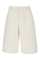 Ivory denim bermuda shorts -  | Wise