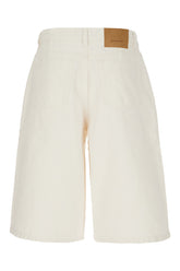 Ivory denim bermuda shorts -  | Wise