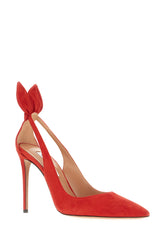 Red suede Bow Tie pumps -  | Wise