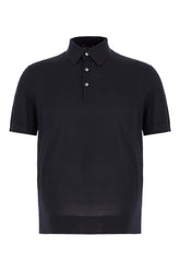 Midnight blue wool polo shirt -  | Wise