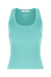 Sea green viscose blend tank top -  | Wise