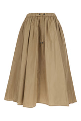 Gonna midi in taffetà verde kaki -  | Wise