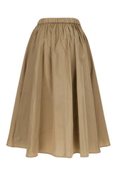 Gonna midi in taffetà verde kaki -  | Wise