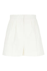 White stretch cotton bermuda shorts -  | Wise