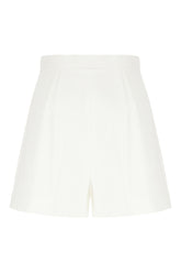 White stretch cotton bermuda shorts -  | Wise