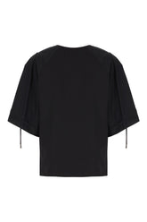 Black stretch nylon blend blouse -  | Wise