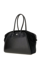 Black leather and suede Shirley shoulder bag -  | Wise