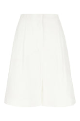 White linen bermuda shorts -  | Wise