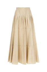 Beige cotton midi skirt -  | Wise