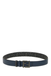 Midnight blue leather reversible belt -  | Wise