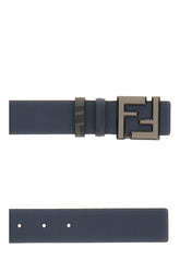 Midnight blue leather reversible belt -  | Wise