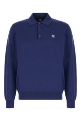 Blue stretch wool polo shirt -  | Wise