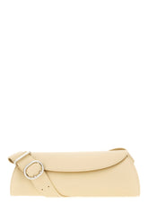 Beige leather small Cannolo shoulder bag -  | Wise