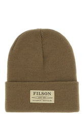 Olive green acrylic beanie hat -  | Wise