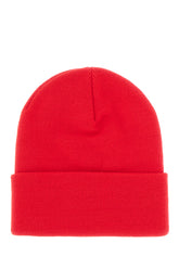 Red acrylic beanie hat -  | Wise