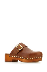 Brown leather Jeanette clogs -  | Wise