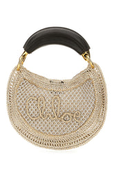 Gold raffia mini Summer Banana handbag -  | Wise