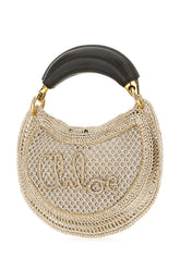 Gold raffia mini Summer Banana handbag -  | Wise