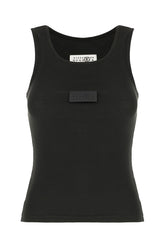 Black stretch cotton tank top -  | Wise