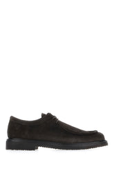 Dark brown suede lace-up shoes -  | Wise