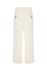 Ivory wool blend pants -  | Wise