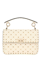 Ivory nappa leather medium Rockstud Spike handbag -  | Wise