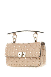 Antiqued pink nappa leather small Rockstud Spike handbag -  | Wise