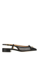 Black leather and fabric Valet Du Roi ballerinas -  | Wise