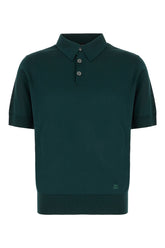 Dark green silk polo shirt -  | Wise