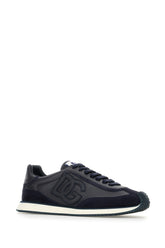 Blu navy leather and suede Cushion sneakers -  | Wise
