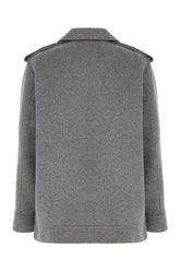 Melange grey wool blend coat -  | Wise