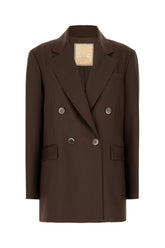 Chocolate wool blend blazer -  | Wise
