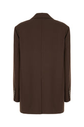 Chocolate wool blend blazer -  | Wise
