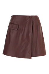 Aubergine leather shorts -  | Wise
