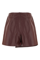Aubergine leather shorts -  | Wise