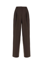 Chocolate wool blend pants -  | Wise
