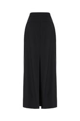 Black wool blend skirt -  | Wise