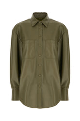 Military green leather jacket -  | Wise