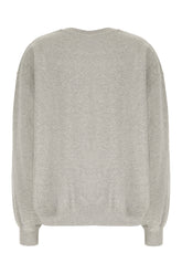 Melange grey cotton oversize sweater -  | Wise