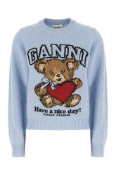 Powder blue wool blend sweater -  | Wise